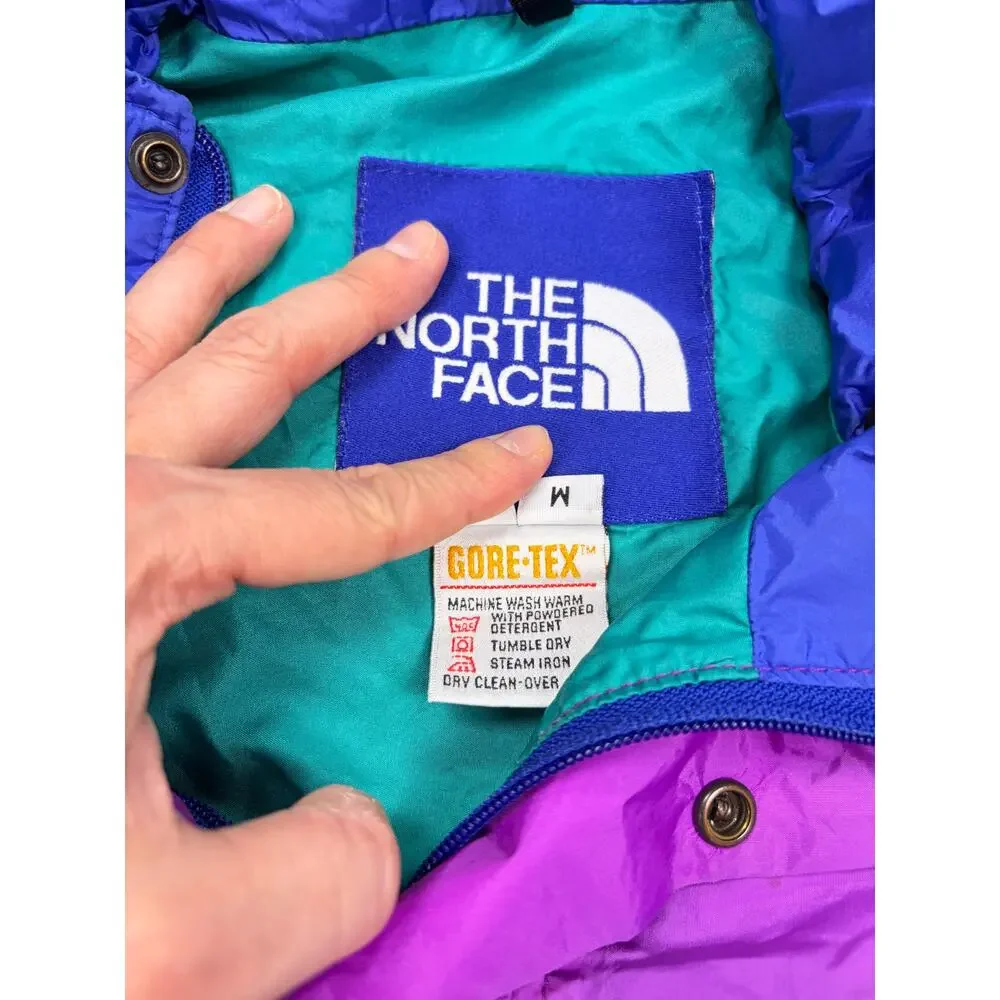 VTG The North Face color block windbreaker 1/4 snap pullover. FLAW. Size L 1990s